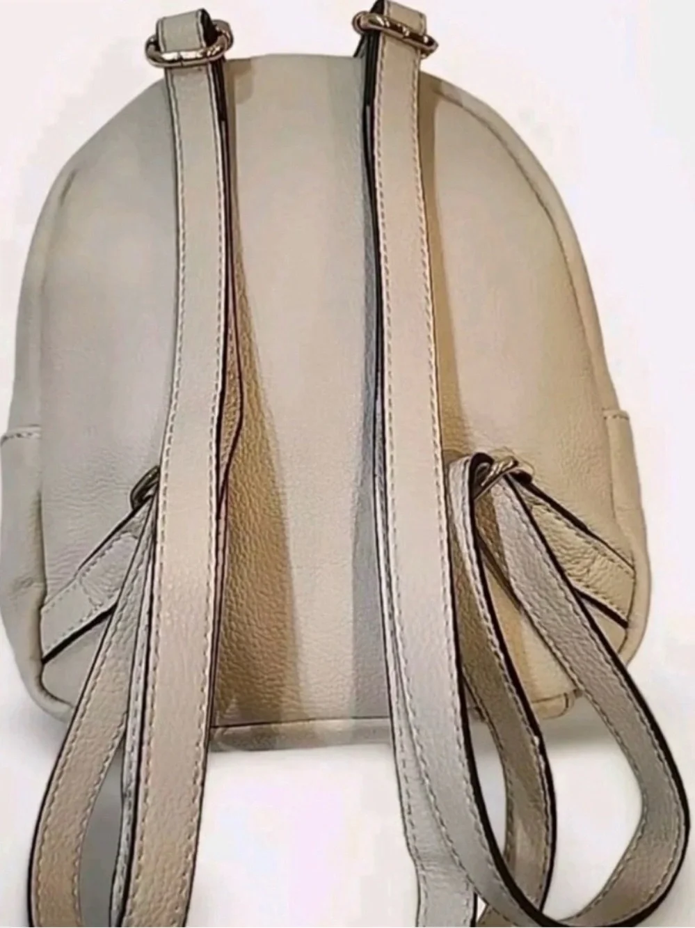 Tommy Hilfiger Light Beige Mini Backpack with Gold Logo